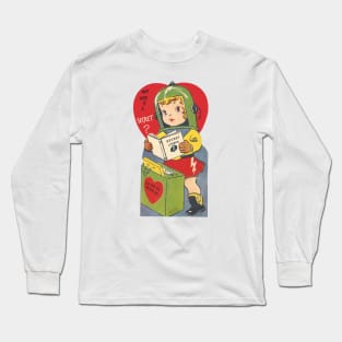 Valentine—Secret Code Space Girl Long Sleeve T-Shirt